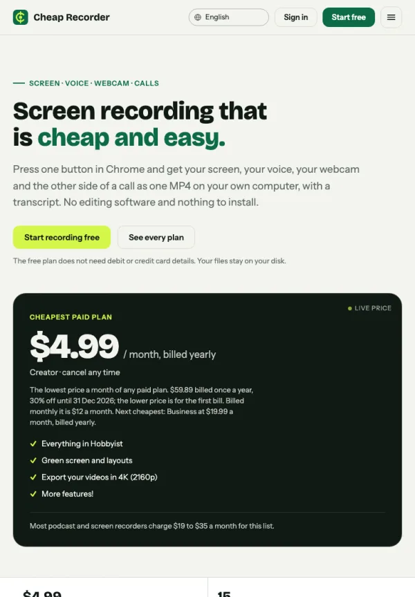Cheap Recorder on tablet